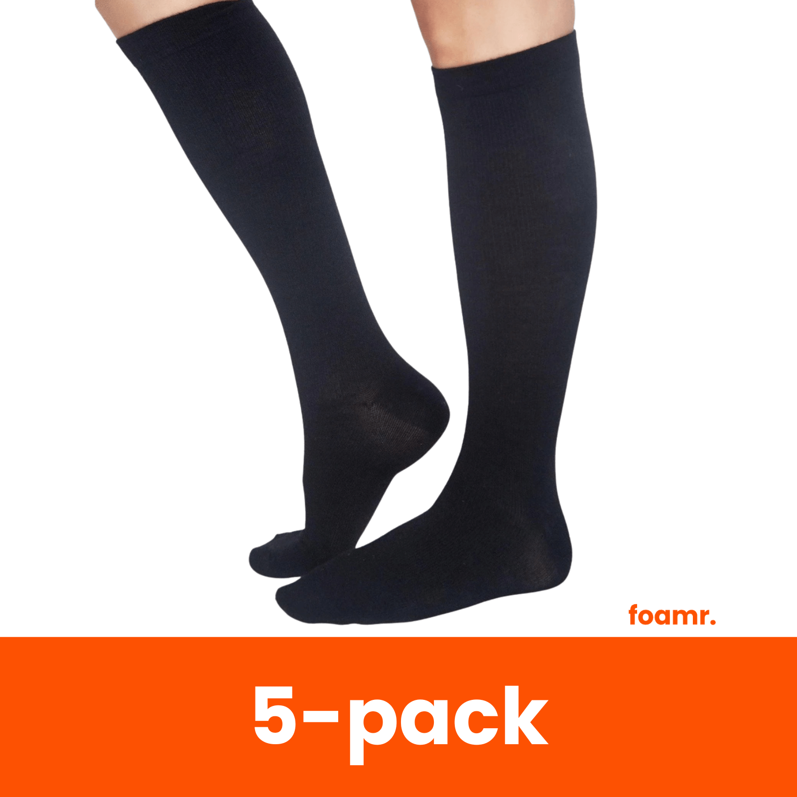Compressiesokken – Medische steunkousen & compressiesokken voor dagelijks gebruik – Tegen trombose, spataderen, vermoeidheid & hielspoor/plantar fasciitis I 5 - pack - Foamr