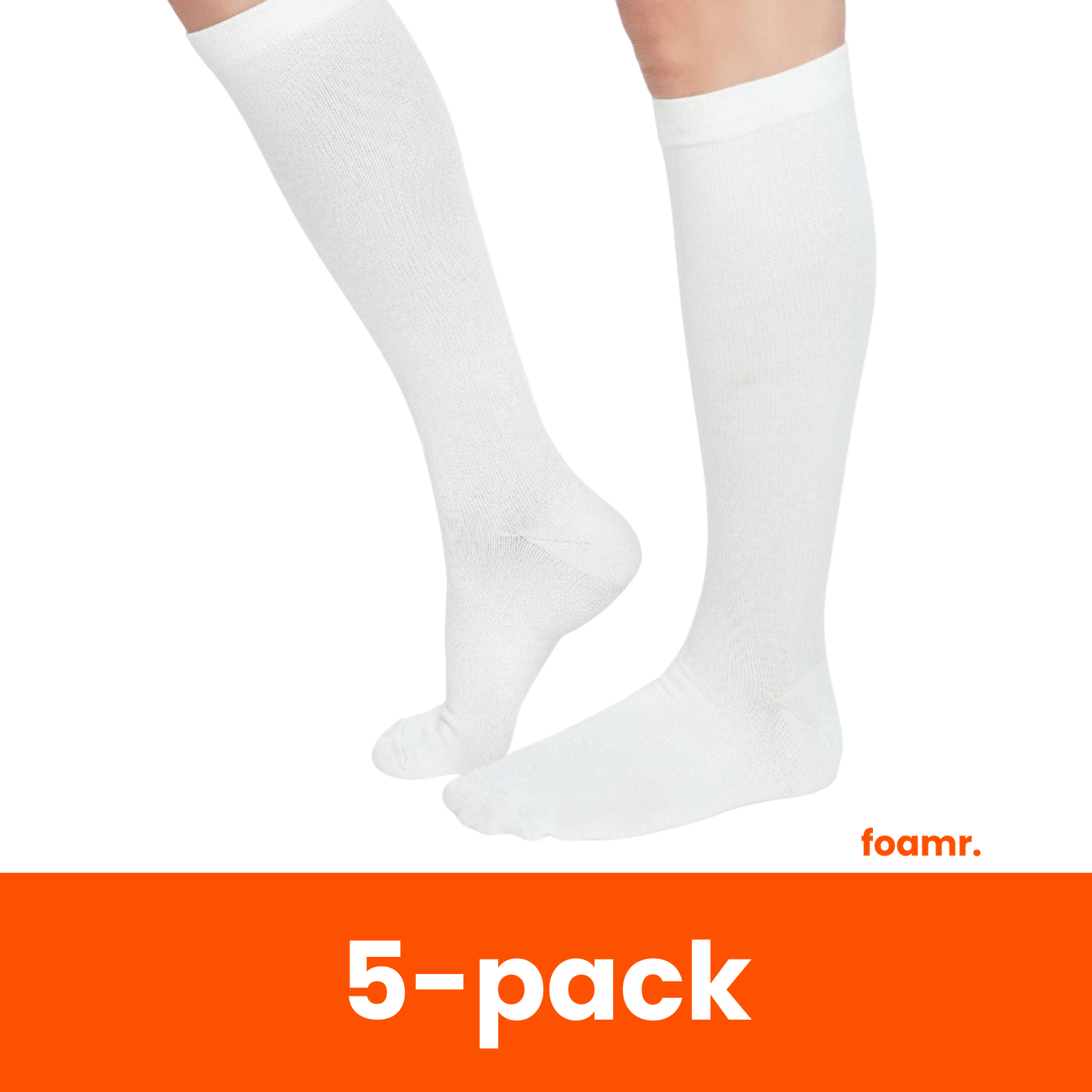 Compressiesokken – Medische steunkousen & compressiesokken voor dagelijks gebruik – Tegen trombose, spataderen, vermoeidheid & hielspoor/plantar fasciitis I 5 - pack - Foamr
