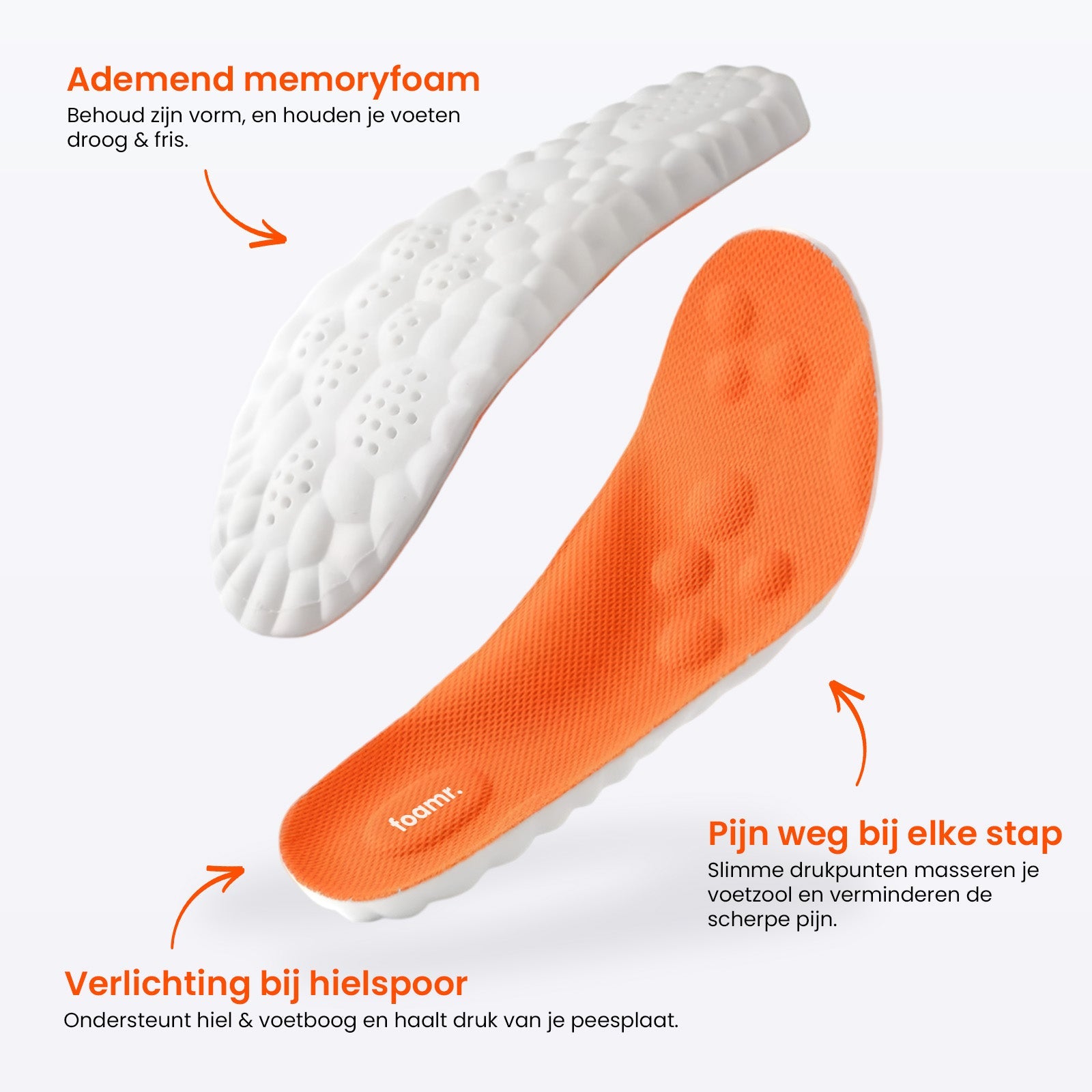 Foamr® Massage Inlegzolen – Verlicht hielspoor & plantar fasciitis - Foamr